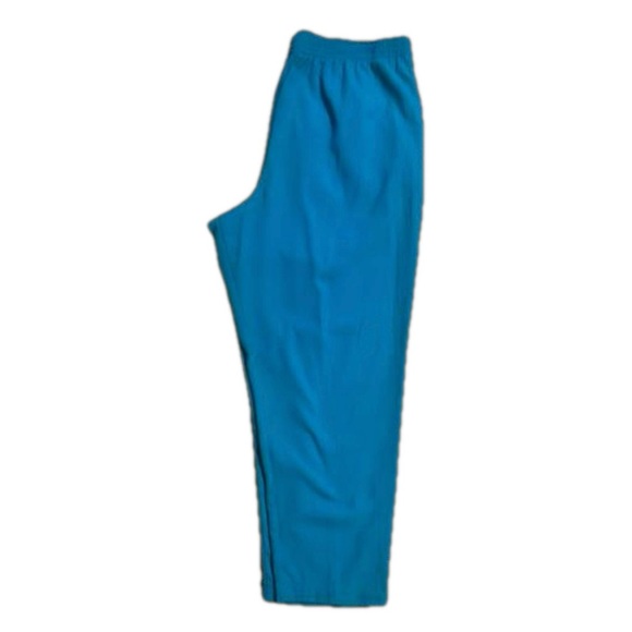 1X CM Shapes turquoise blue green Calcutta crinkle wide leg pants with pockets - Picture 6 of 12